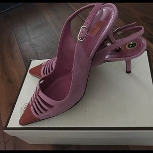 New Coach ADRIA Suede Patent Leather Heels 9.5 NIB